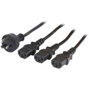 200 cm AU Male Plug to 3 x IEC C13 Female Power Cable